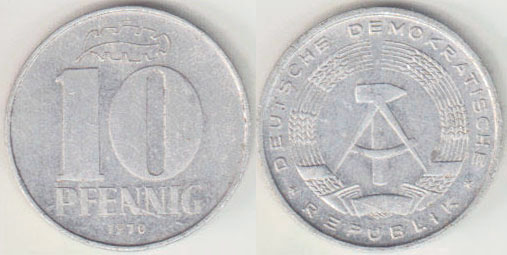 1970 East Germany 10 Pfennig A000029